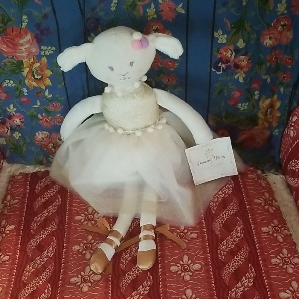 Adorable White and Pink Lamb Plush Toy
